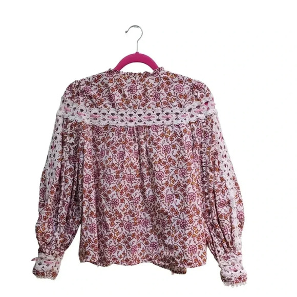 Anthropologie Rahi Floral Brayden Lace Blouse size small - Picture 3 of 4